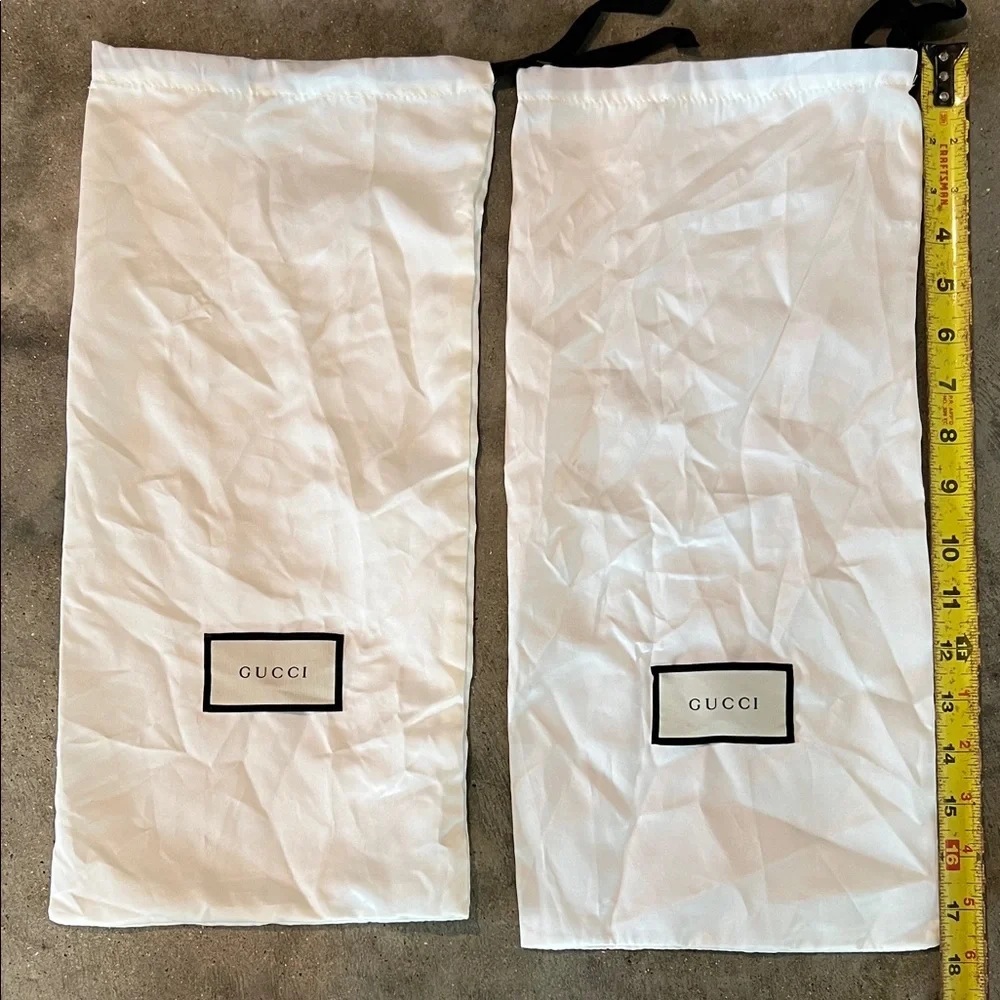Authentic Gucci White Drawstring Logo Dust Bags (Pair)